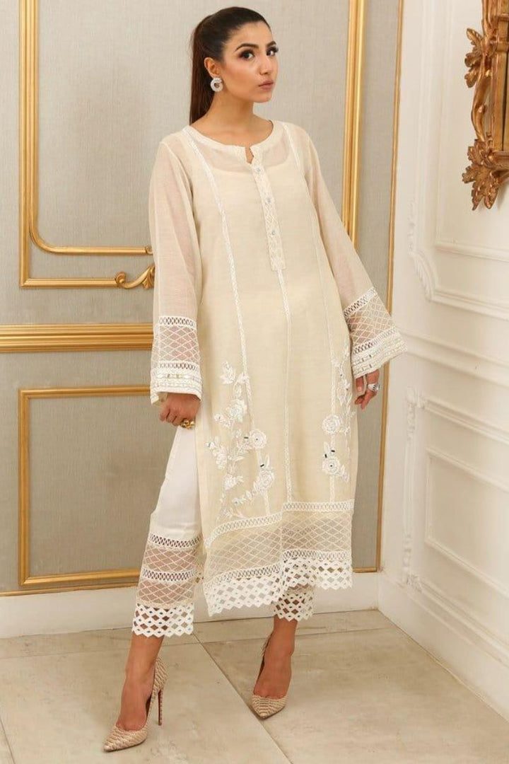 Irum Ghani Trends - Lilly White - 2 Piece - Organza