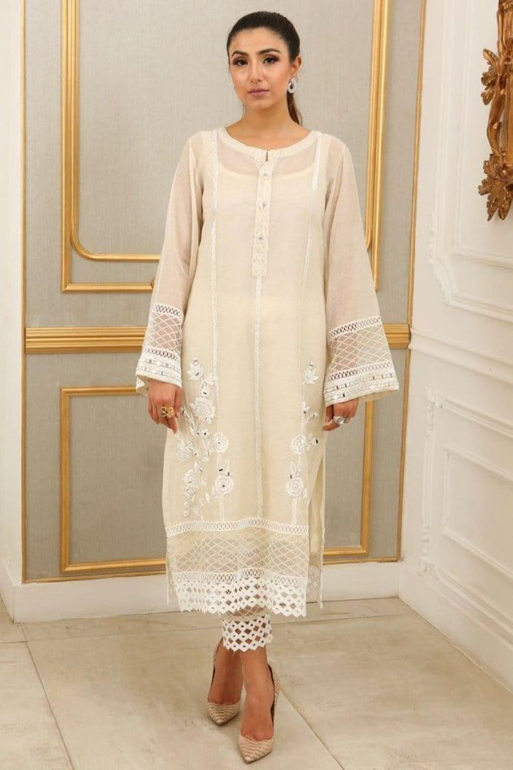 Irum Ghani Trends - Lilly White - 2 Piece - Organza