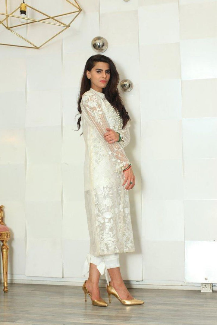 Irum Ghani Trends - Marigold - White - 2 Piece - Silk & Organza