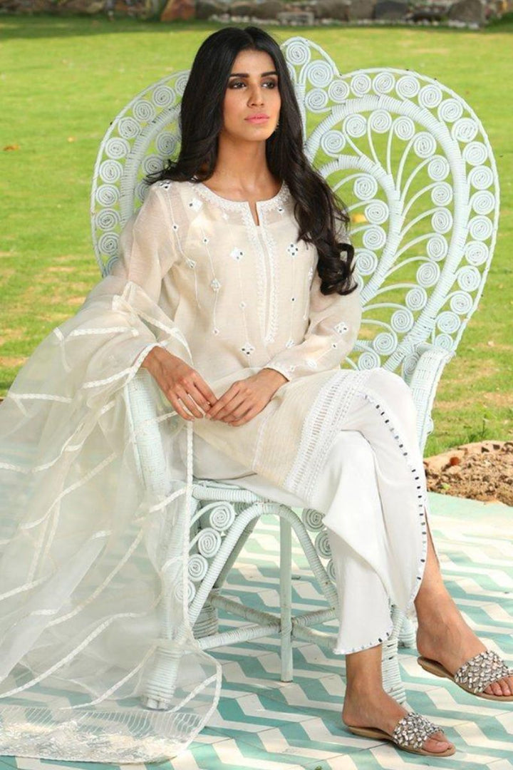 Irum Ghani Trends - Medieval Dream - Off White - 2 Piece - Organza