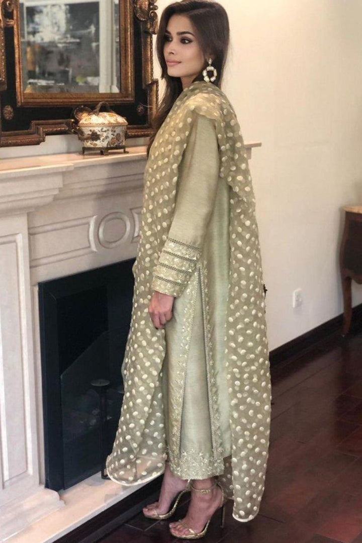 Irum Ghani Trends - Olive Fantasy - 2 Piece - Raw Silk