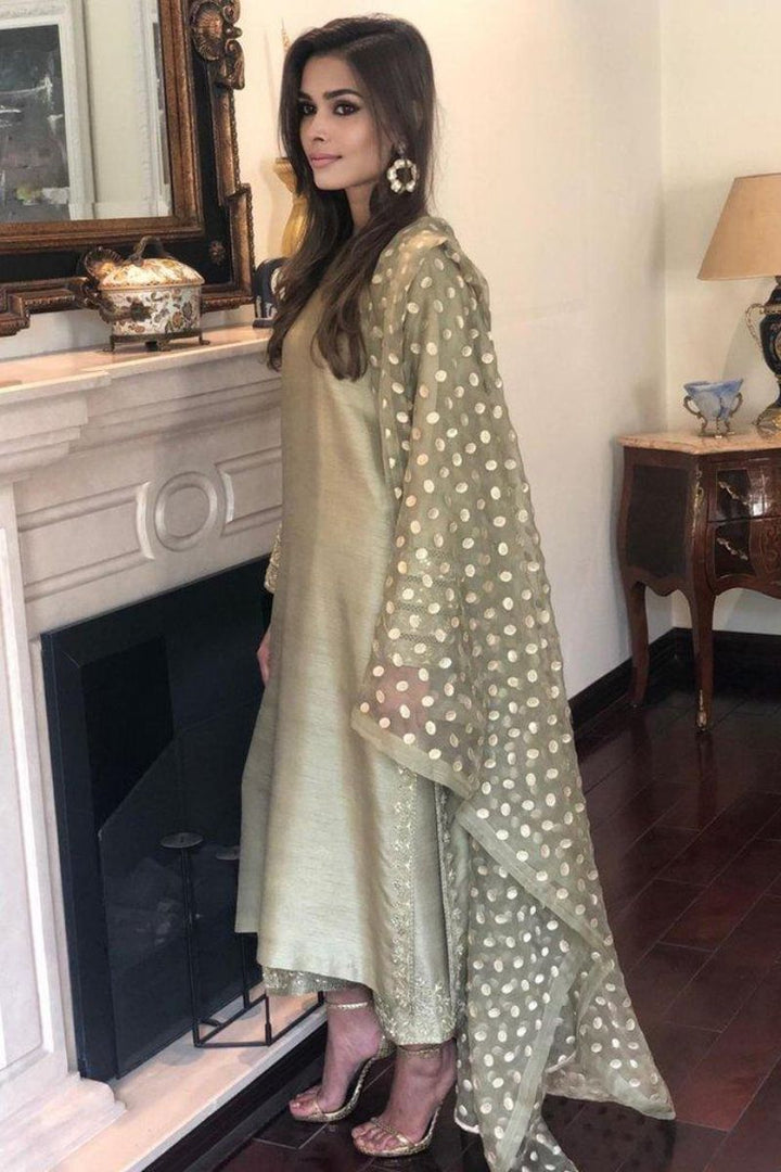 Irum Ghani Trends - Olive Fantasy - 2 Piece - Raw Silk