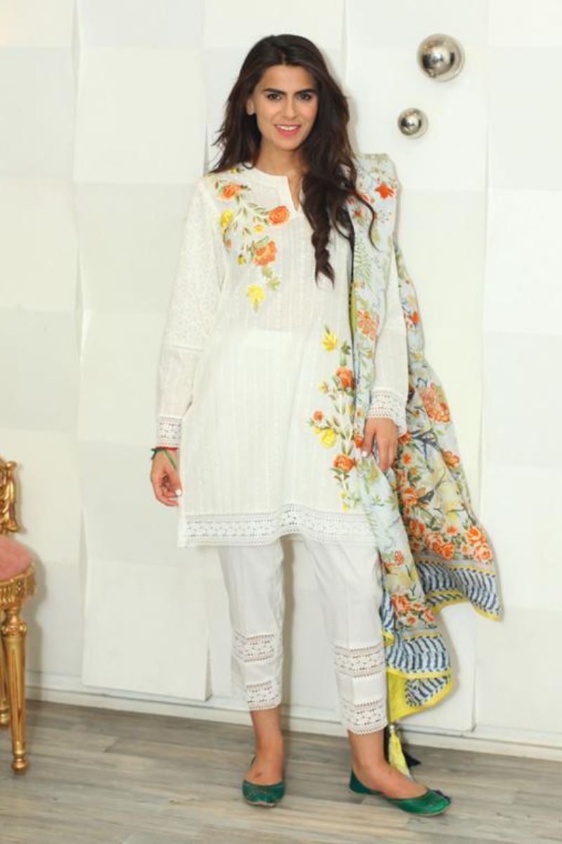 Irum Ghani Trends - Petunia - White - 2 Piece - Cotton & Lawn
