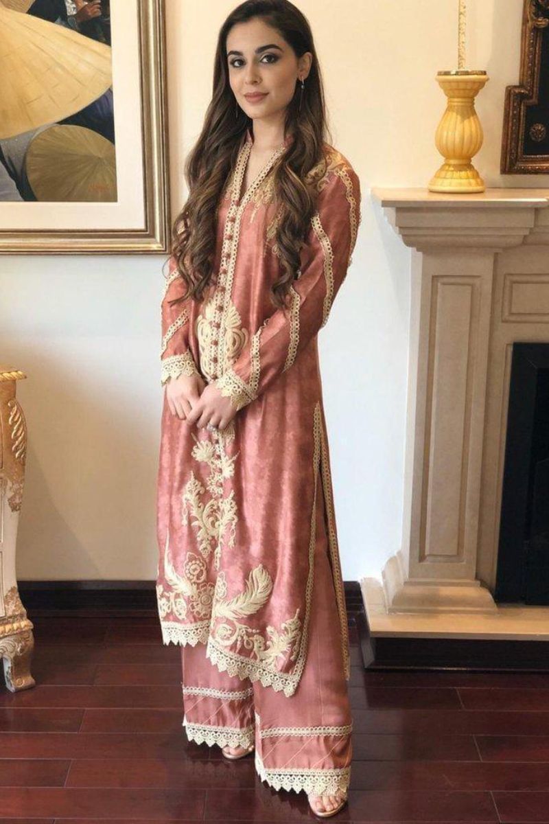 Irum Ghani Trends - Prime Peach - 2 Piece - Cotton Net
