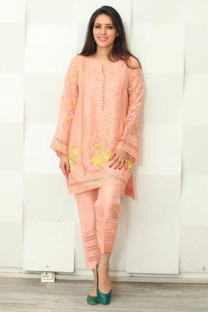 Irum Ghani Trends - Salmon Carnation - Pink - 2 Piece - Silk & Organza