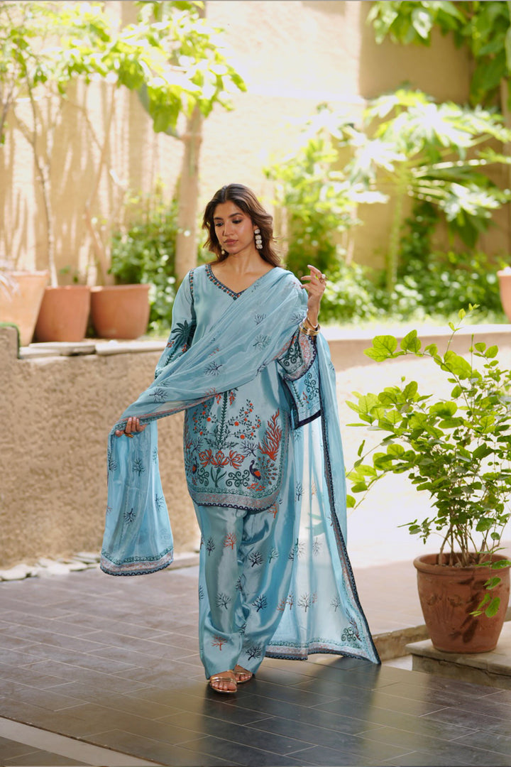 Pinktree The Palm 3 Piece Suit Blue