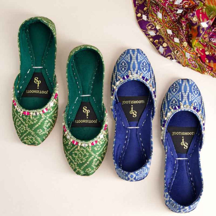 JootiShooti - Bandhani Cobalt Khussa For Women
