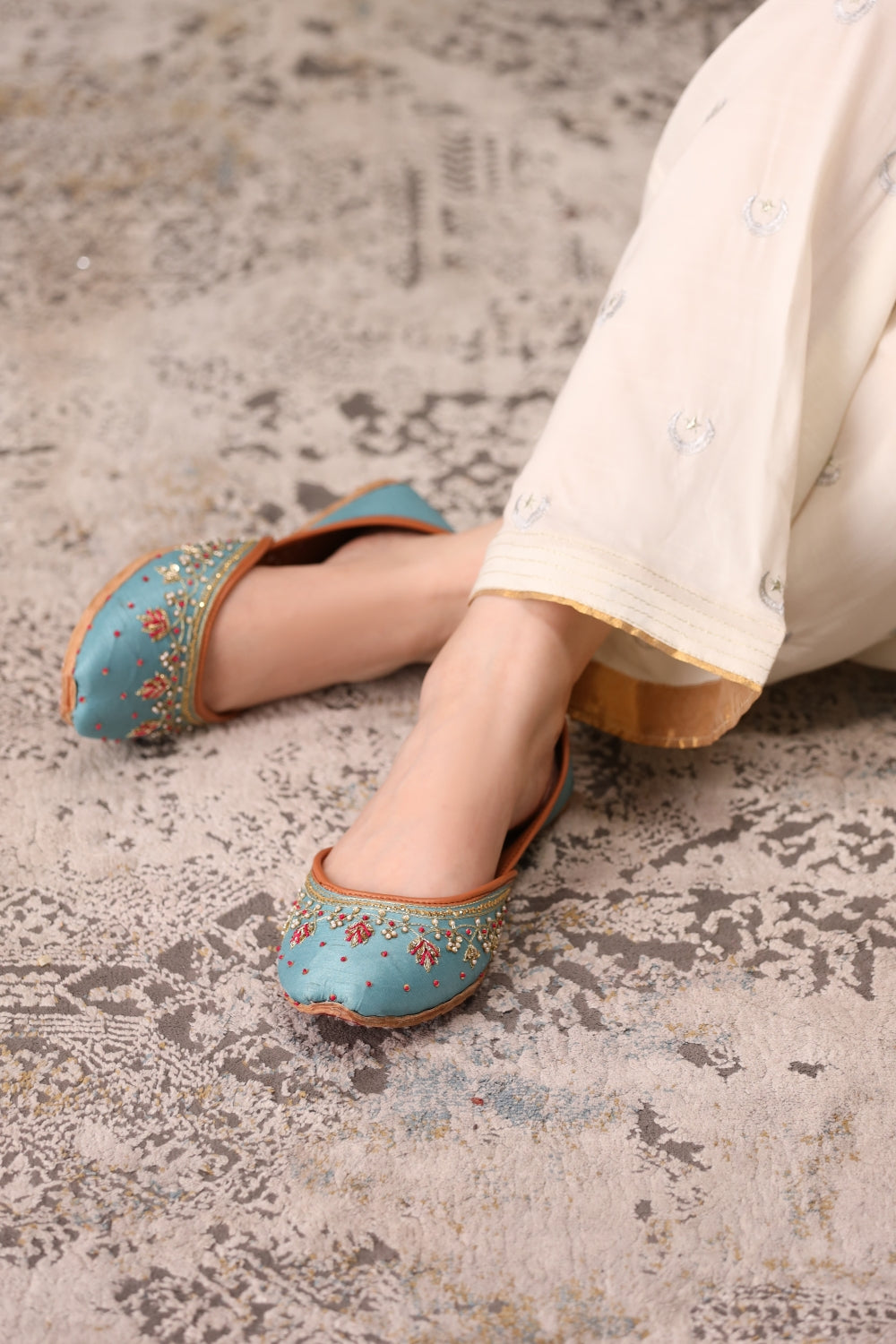 JootiShooti - Dastoor Aqua Khussa For Women