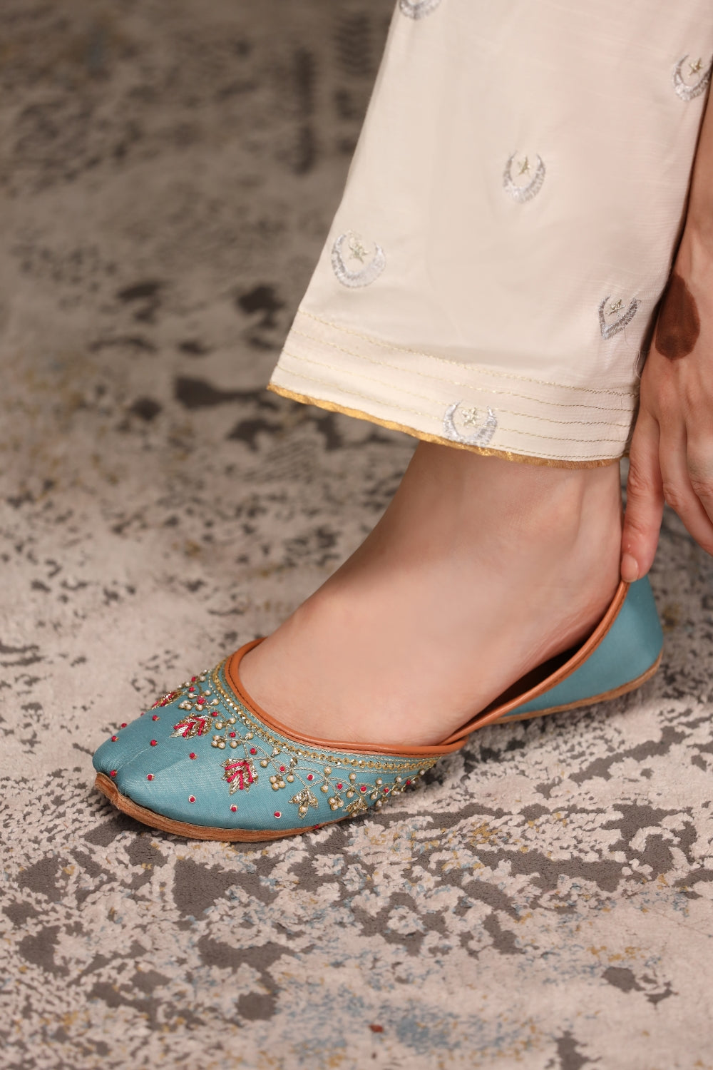JootiShooti - Dastoor Aqua Khussa For Women