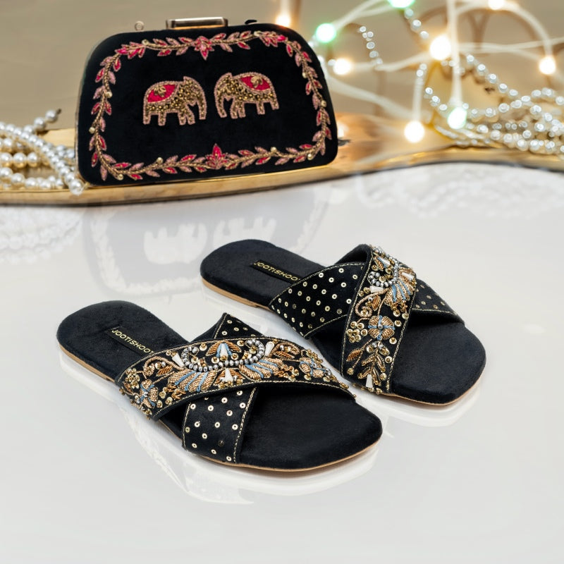 JootiShooti - Feroza Slides (Black)