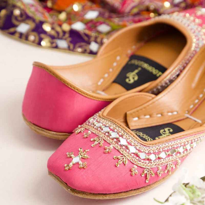 JootiShooti - Mehfil Mirror Rani Pink Khussa For Women