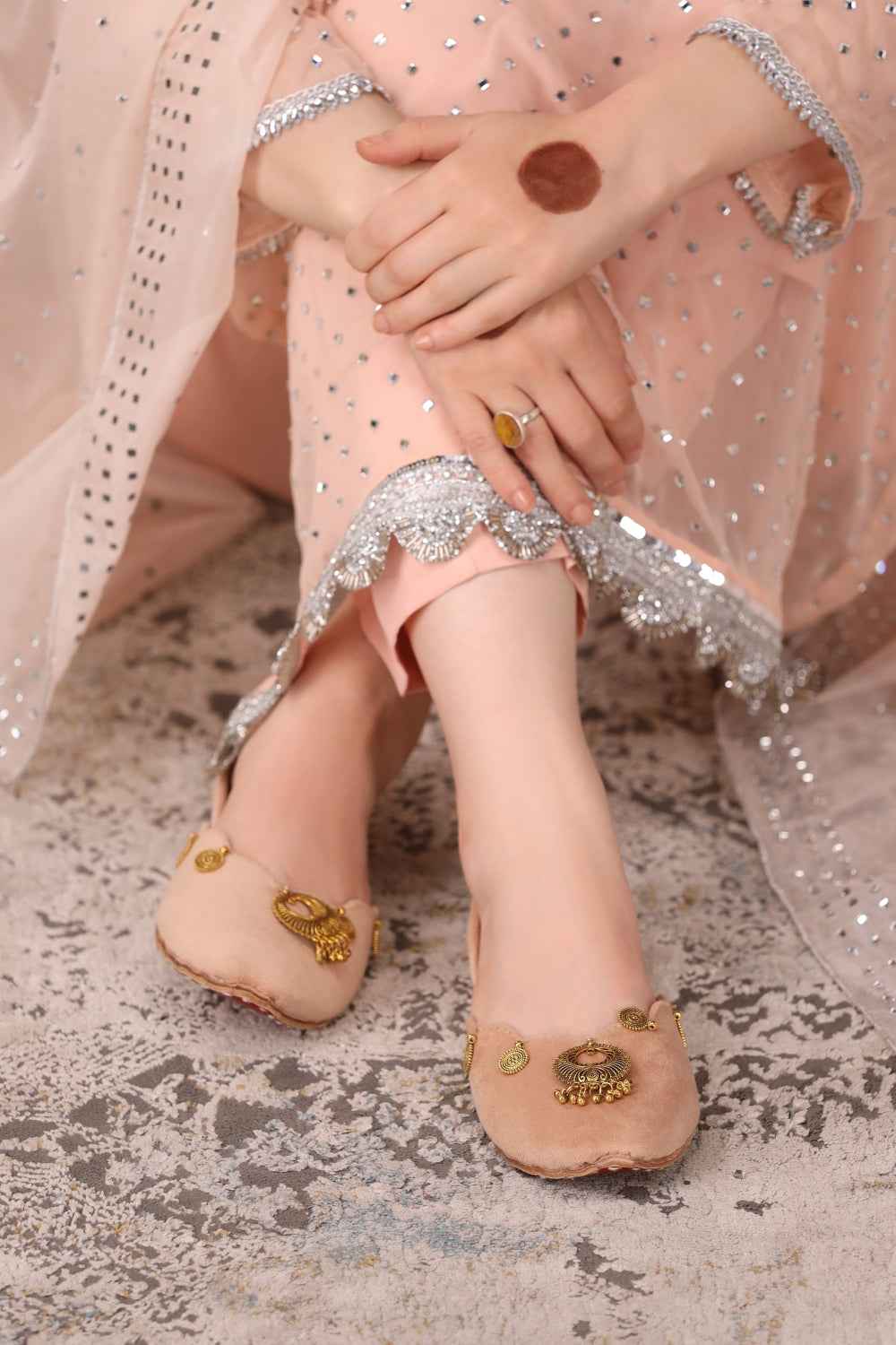 JootiShooti - Mehvar Blush Cream Khussa For Women
