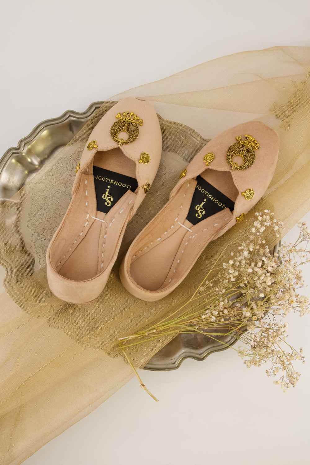 JootiShooti - Mehvar Blush Cream Khussa For Women