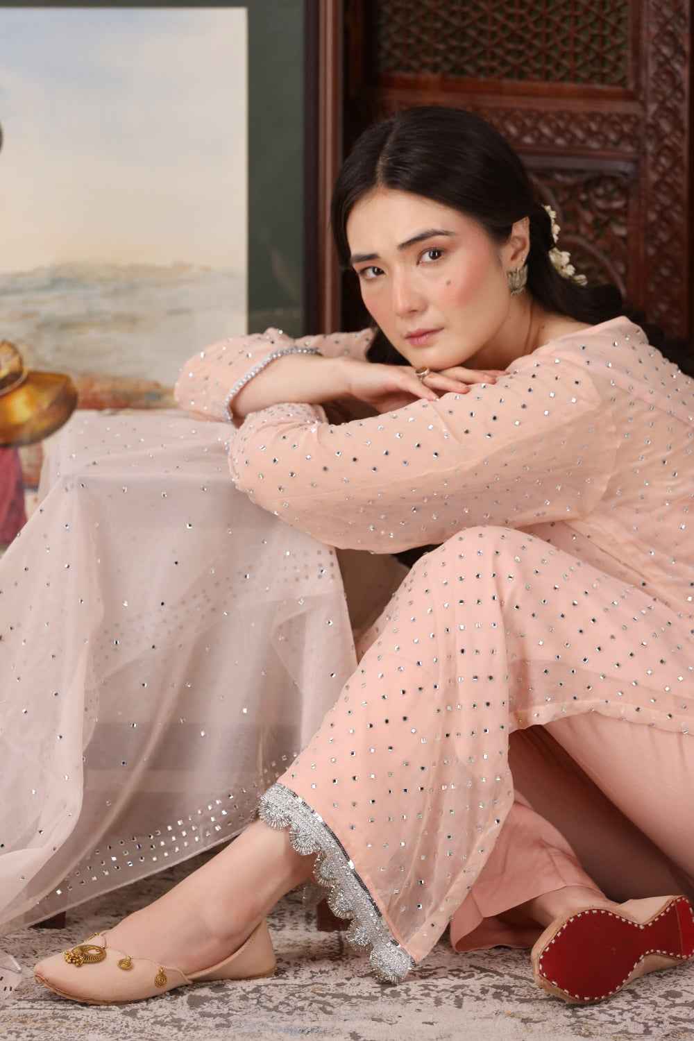 JootiShooti - Mehvar Blush Cream Khussa For Women