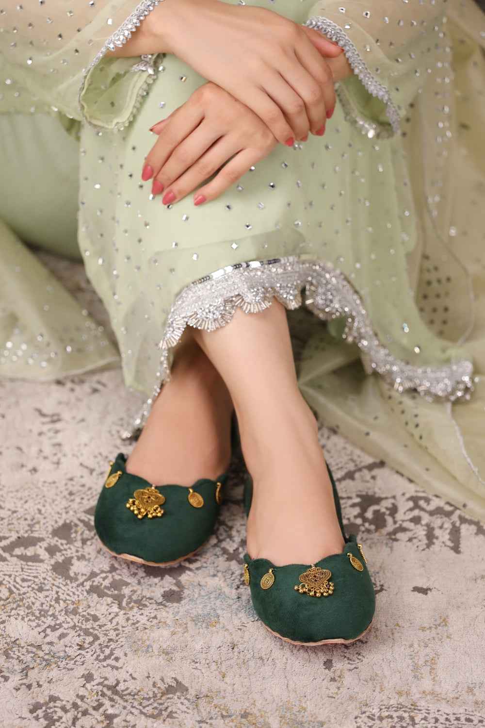 JootiShooti - Mehvar Emerald Khussa For Women