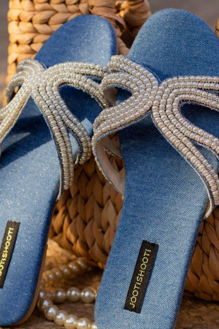 JootiShooti - Nelly Pearl Slides - Blue - Slides