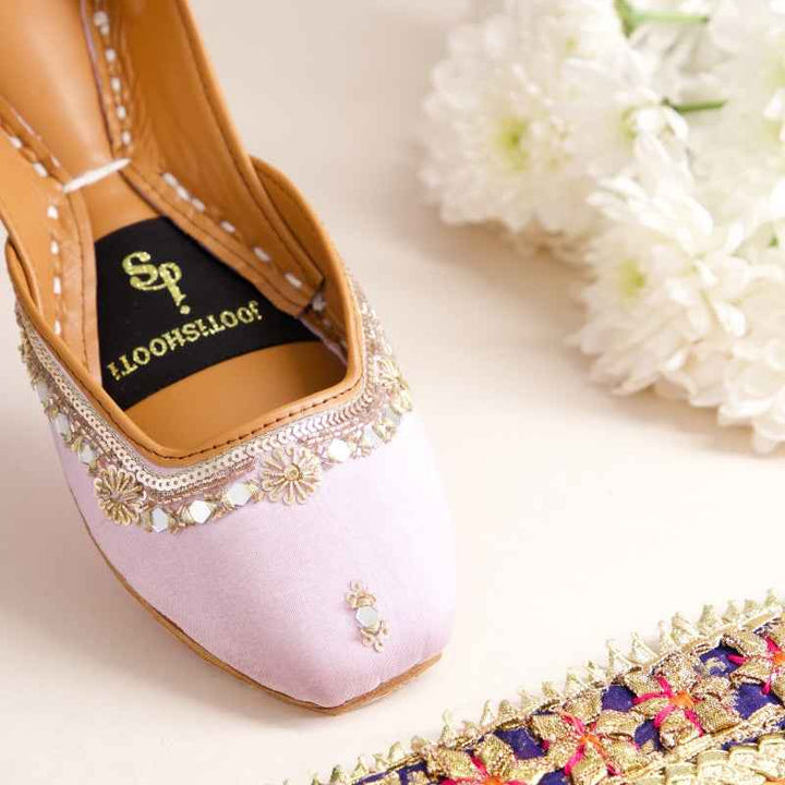 JootiShooti - Shamsa Mirror Soft Lilac Khussa For Women