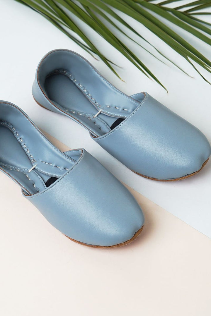 JootiShooti - Slate Blue Nawabi Khussa