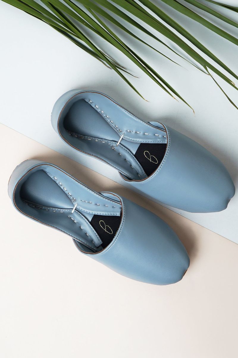 JootiShooti - Slate Blue Nawabi Khussa