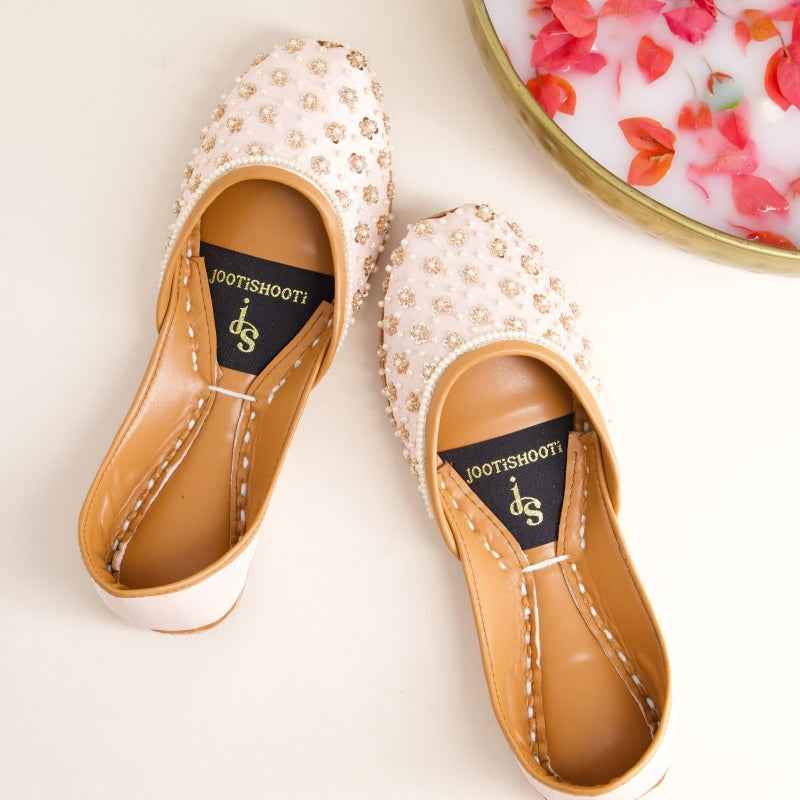 JootiShooti - Petal Pearl Blush Khussa For Women