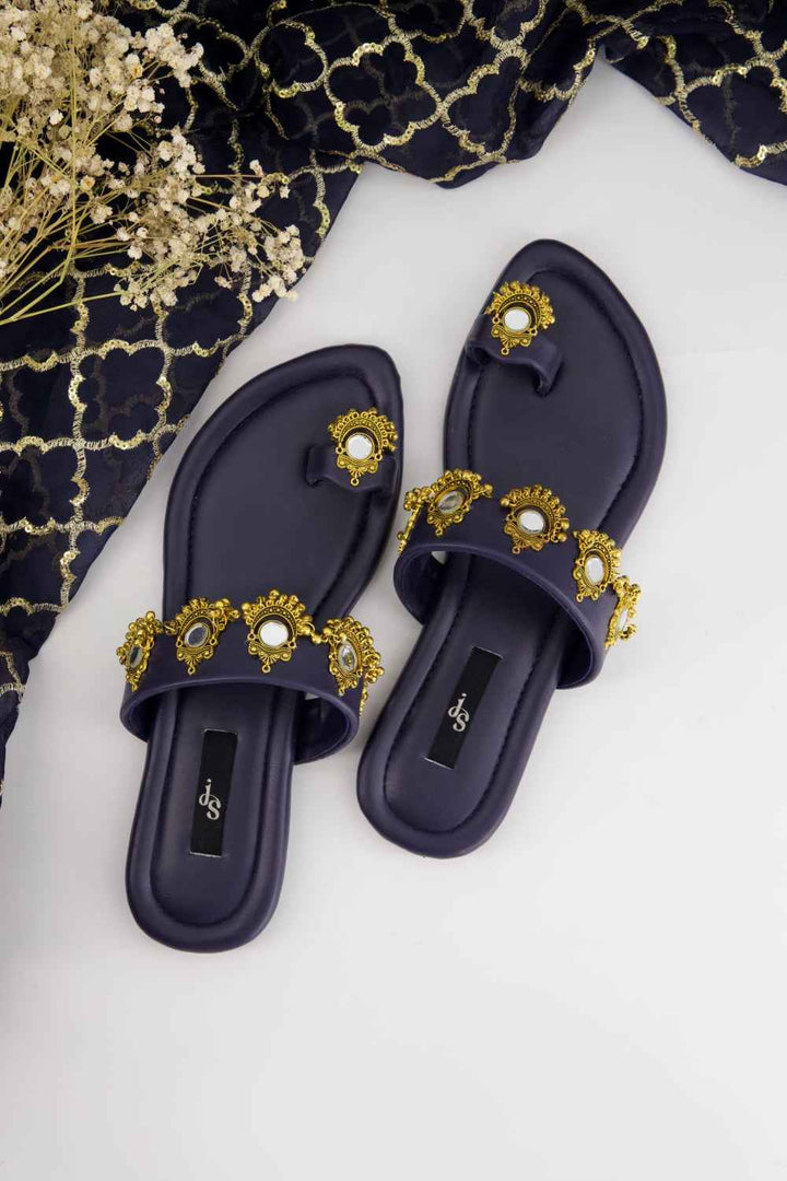 JootiShooti - Nauratan Navy Kolhapuri For Women - Studio by TCS