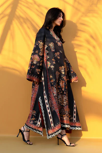 Sania Maskatiya - Jou (A) Raw Silk Suit For Women - Ebony - 2 Piece