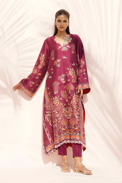 Sania Maskatiya - Jou (B) Raw Silk Suit For Women - Plum - 2 Piece