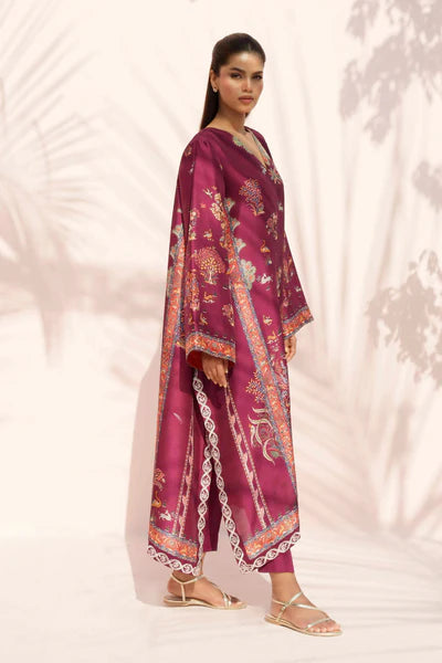 Sania Maskatiya - Jou (B) Raw Silk Suit For Women - Plum - 2 Piece