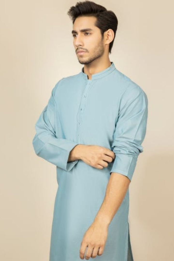 Junaid Jamshed | SKY BLUE BLENDED KURTA