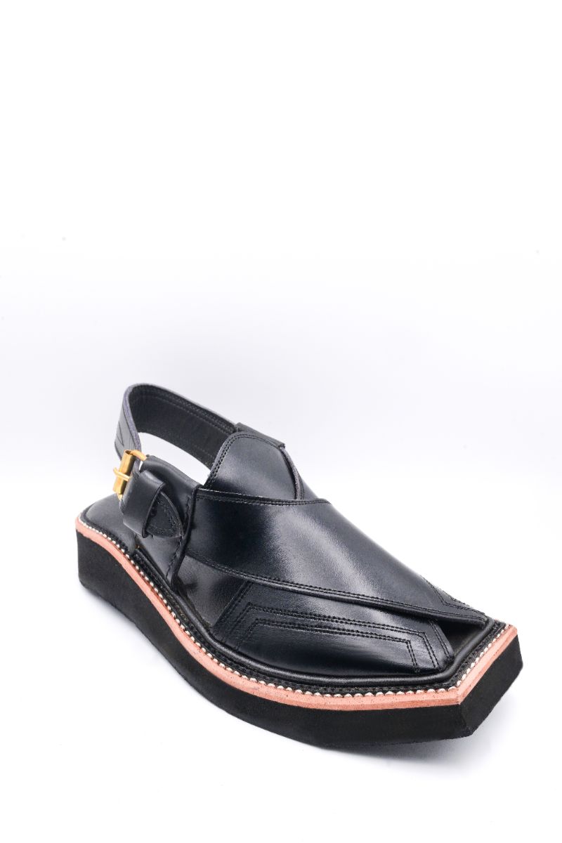 Alifyay - Kaptan Black Peshawari Sandal