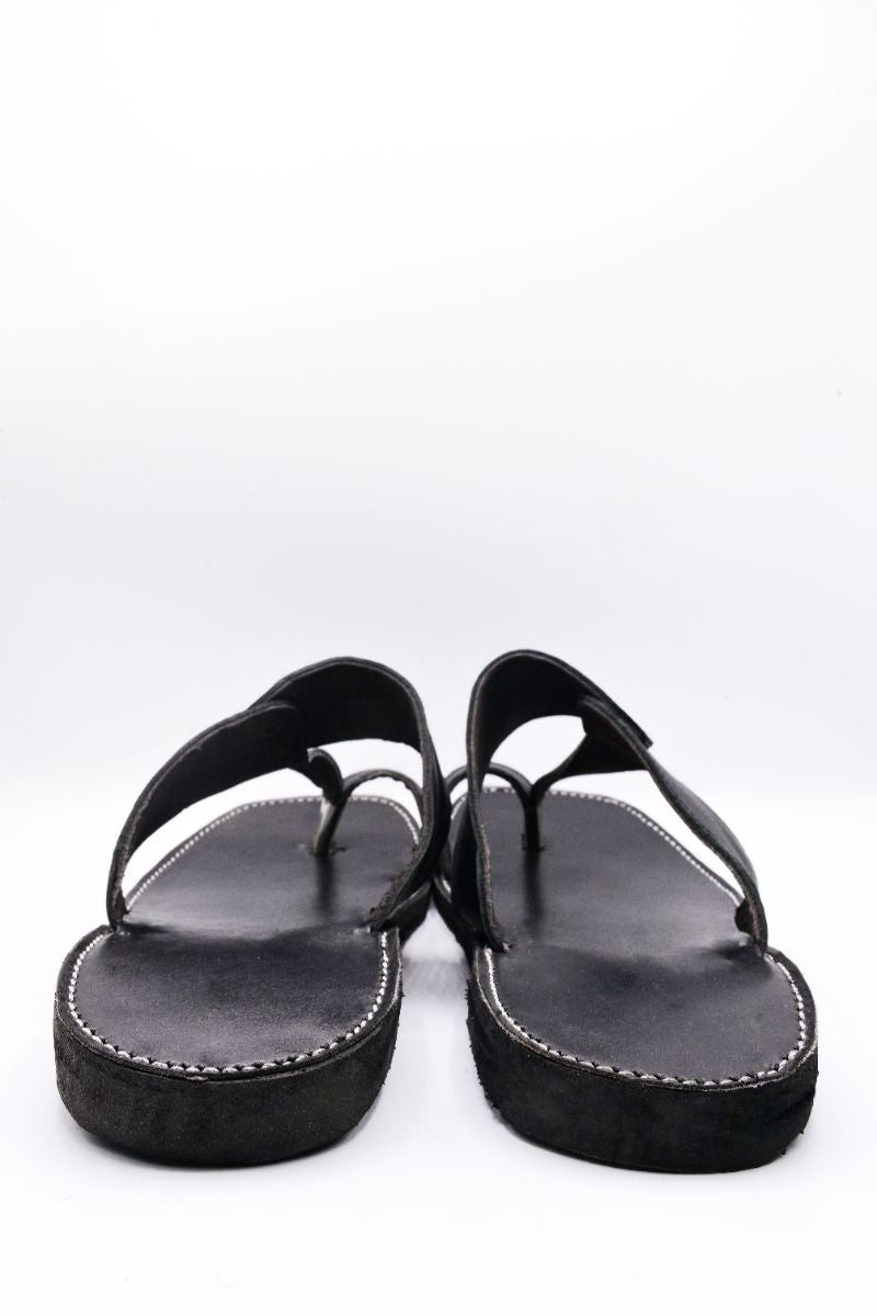 Alifyay - Kolapuri Black Leather Slippers