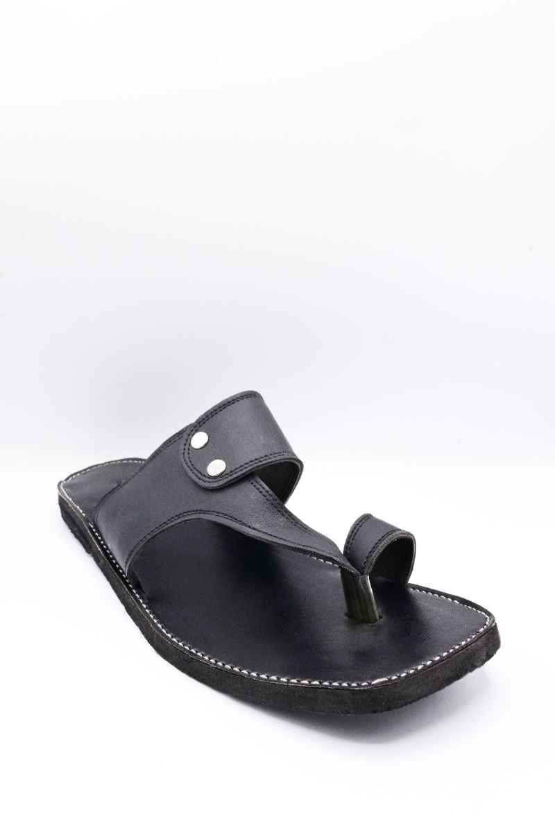 Alifyay - Kolapuri Black Leather Slippers