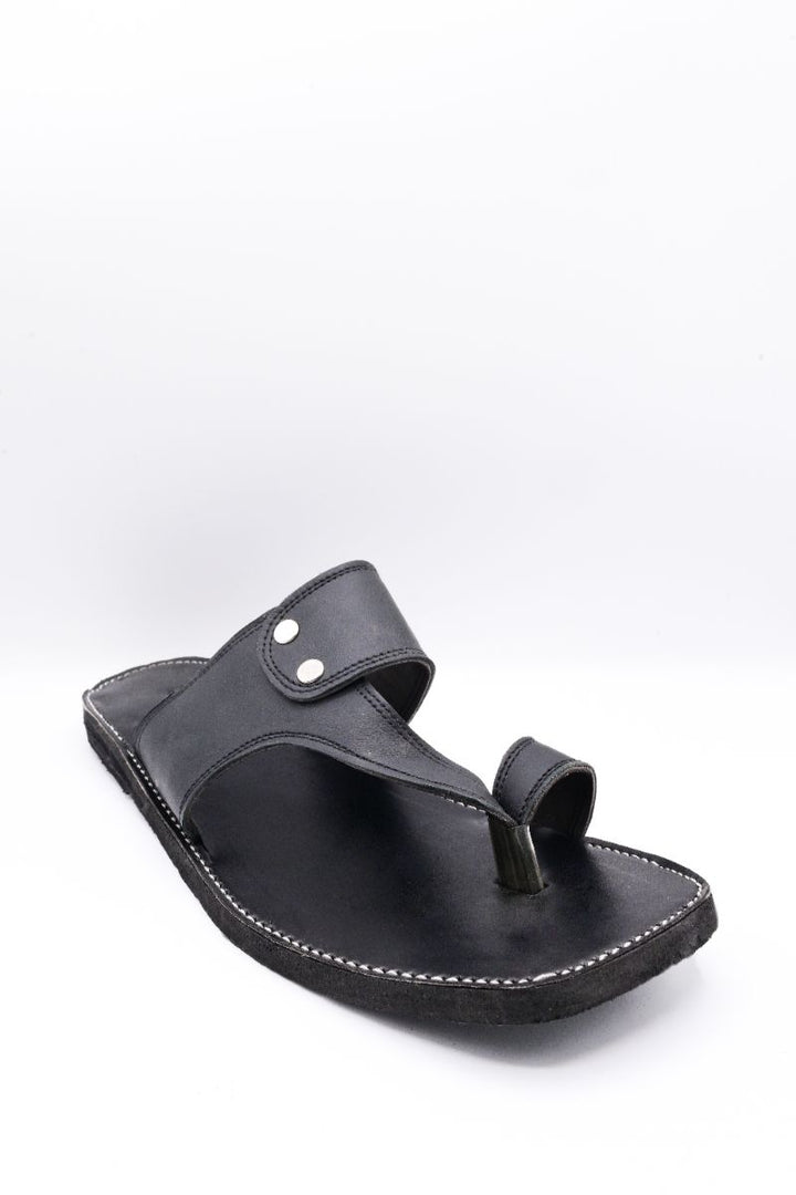 Alifyay - Kolapuri Black Leather Slippers