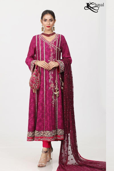 Khayal BY SHAISTA HASSAN - Pure silk jaal net angarkha heavily embellished - 3 Piece - Studio by TCS