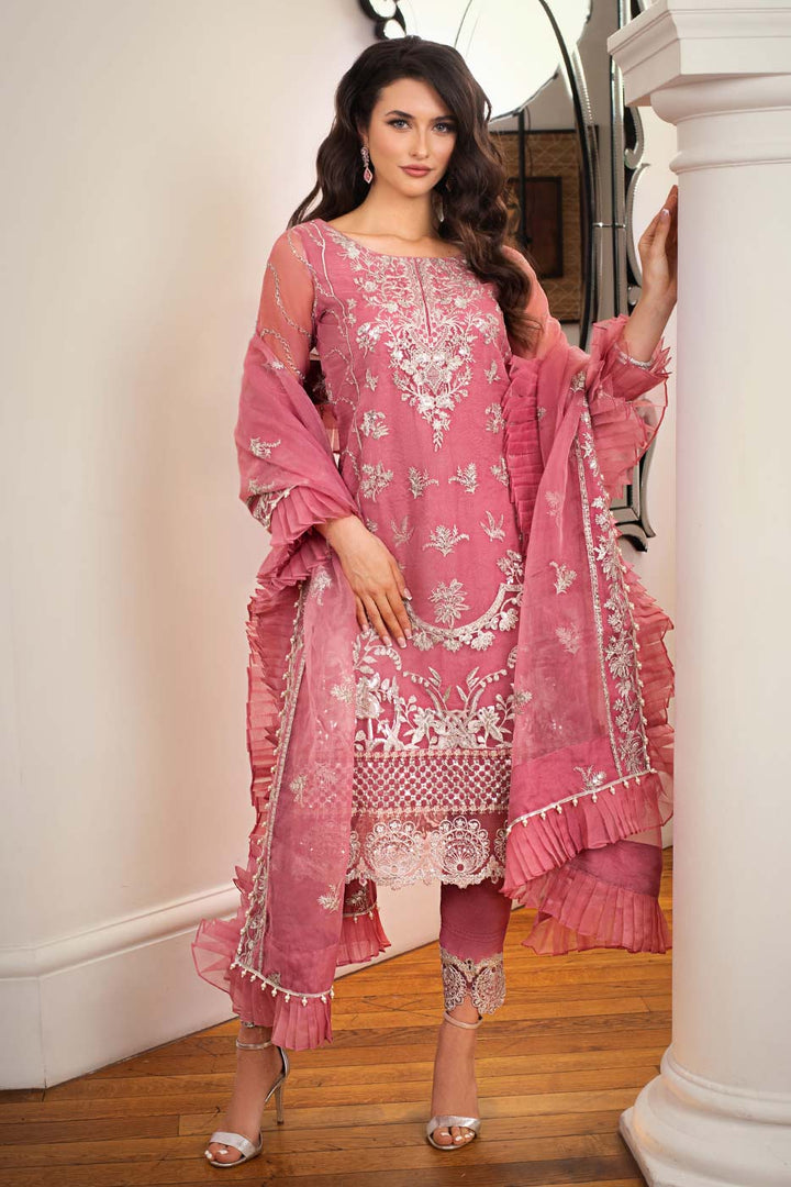 Kaanchi London - Mehru Organza Suit For Women - Pink - 3 Piece