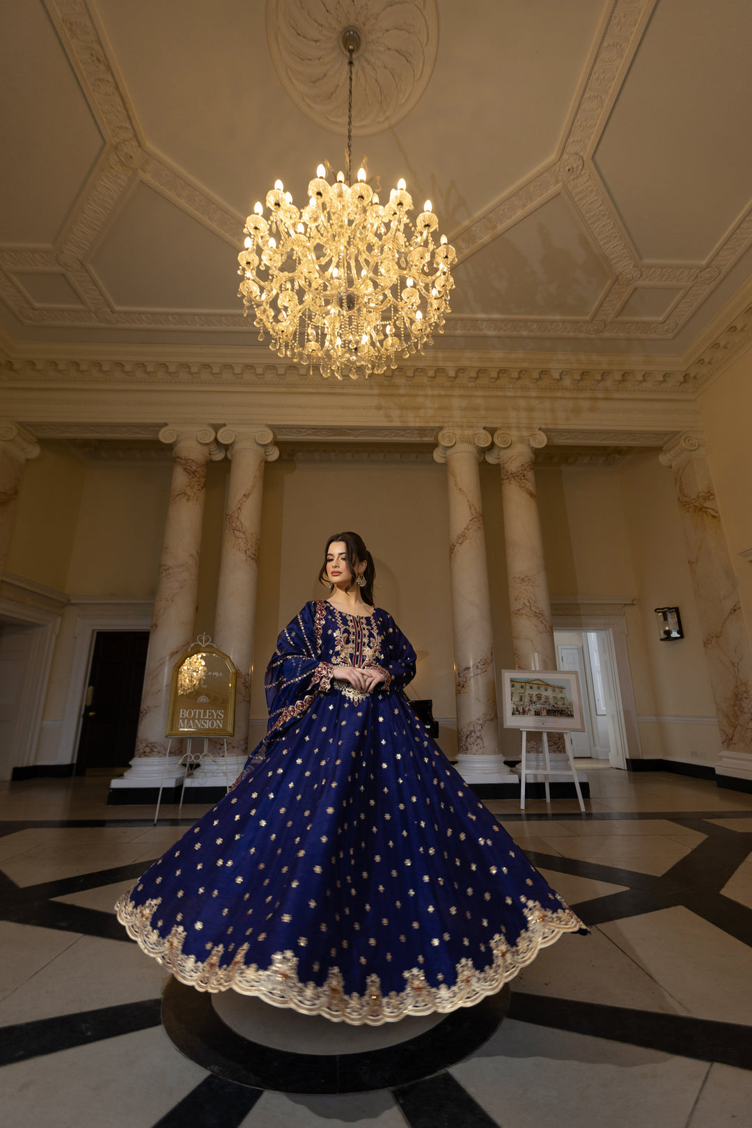 Kaanchi London - Neeli Organza Pishwas For Women - Blue - 2 Piece