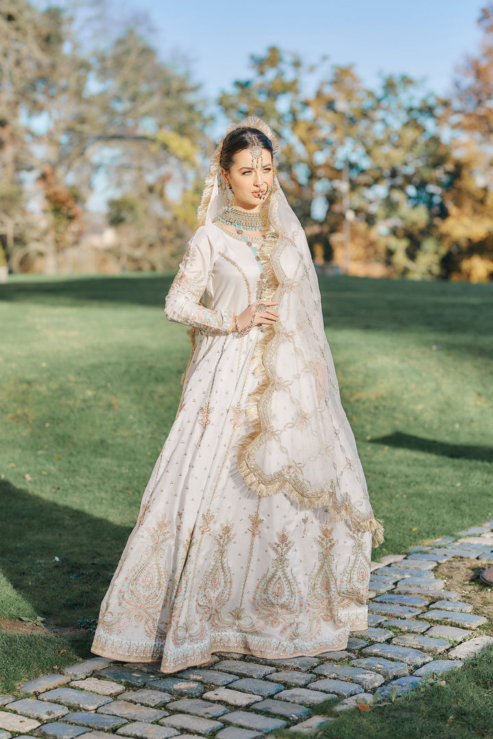 Kaanchi London - Noor Raw Silk Pishwas For Women - Ivory - 3 Piece