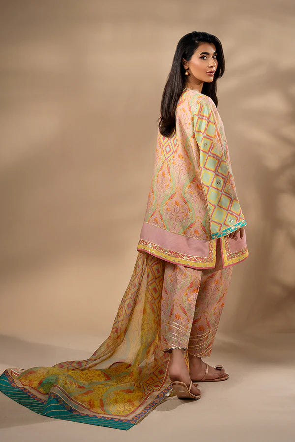 Sania Maskatiya - Kael Blush - Khaddi Silk / Khaadi Silk / Organza - Blush Pink - 3 Piece