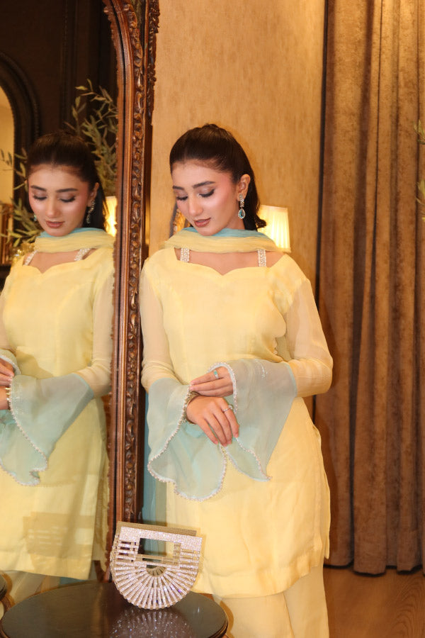 Leon Kajol Set 3 Piece Suit Yellow