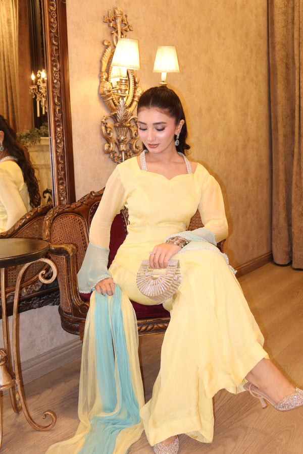 Leon Kajol Set 3 Piece Suit Yellow