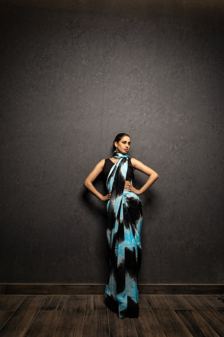 Khanz - Ice dyed Saree - Shamoise Silk - 1 Piece