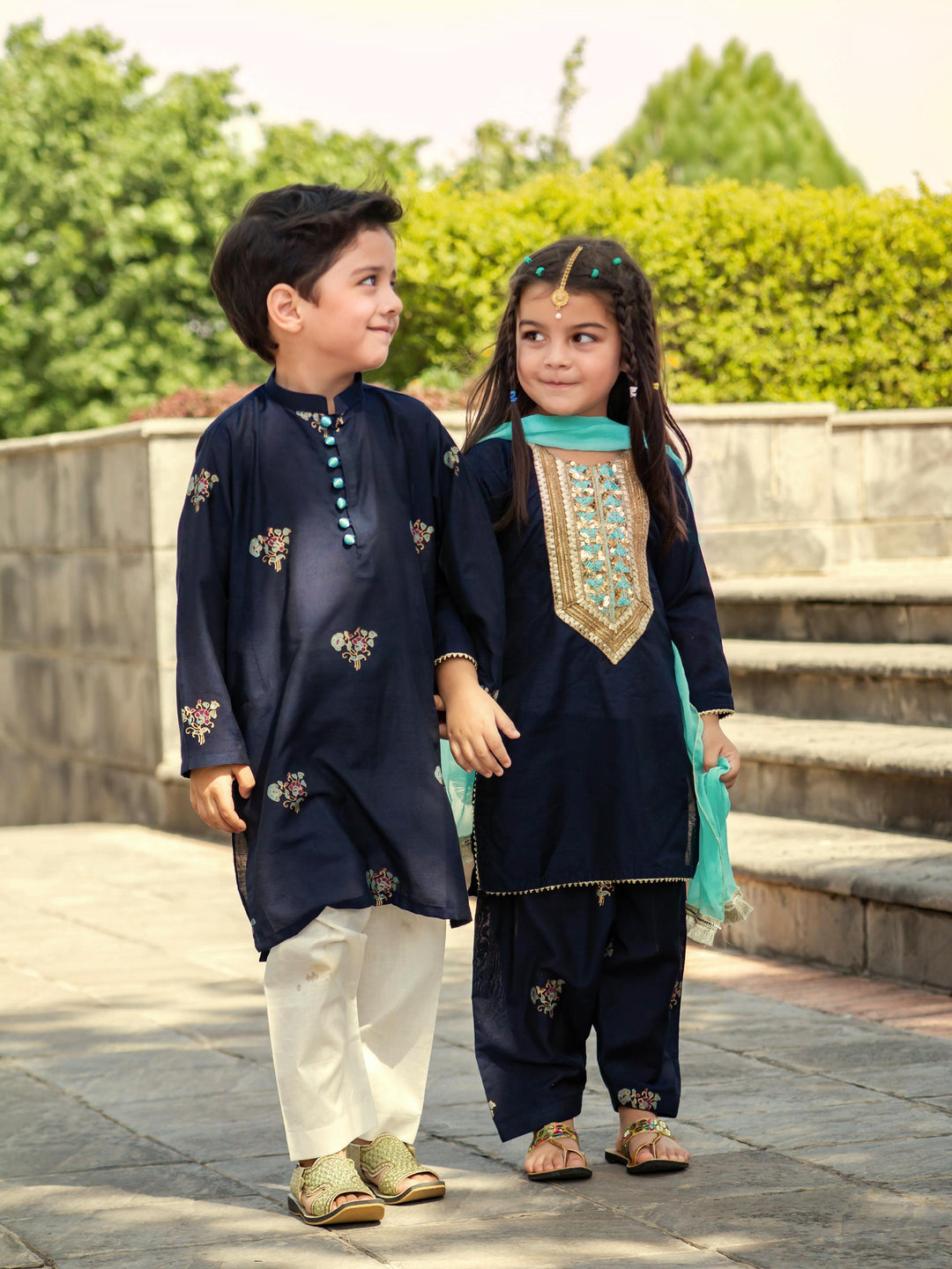 Kidoz Kloset - Stary Night Block Print Kurta-Pajama For Boy
