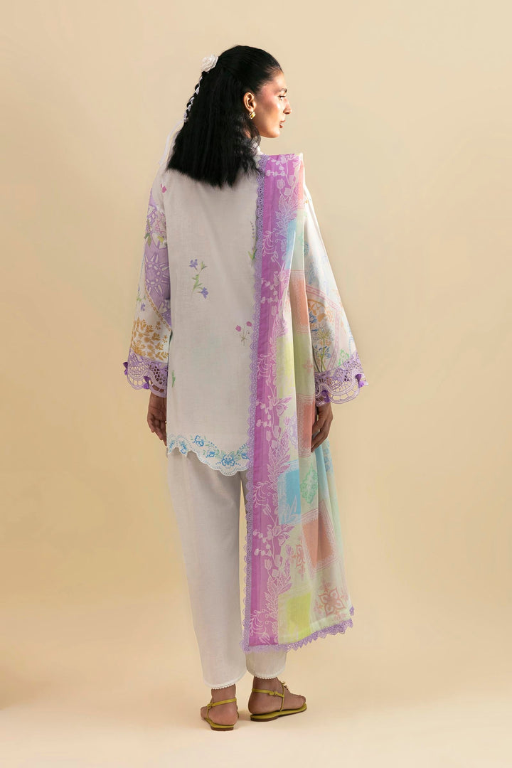 Sana Safinaz Embroidered 3 Piece Lawn Suit Unstitched White