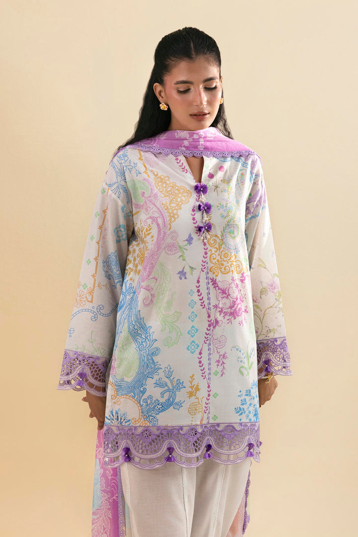 Sana Safinaz Embroidered 3 Piece Lawn Suit Unstitched White