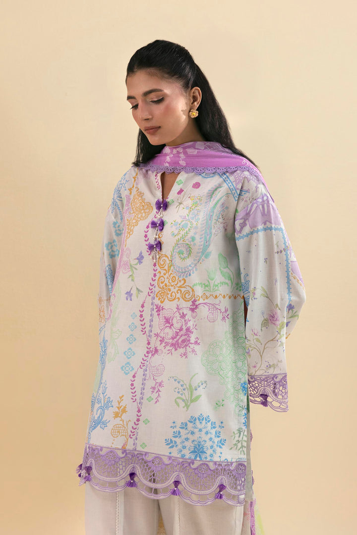 Sana Safinaz Embroidered 3 Piece Lawn Suit Unstitched White