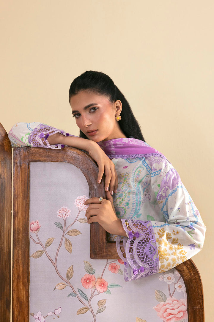 Sana Safinaz Embroidered 3 Piece Lawn Suit Unstitched White