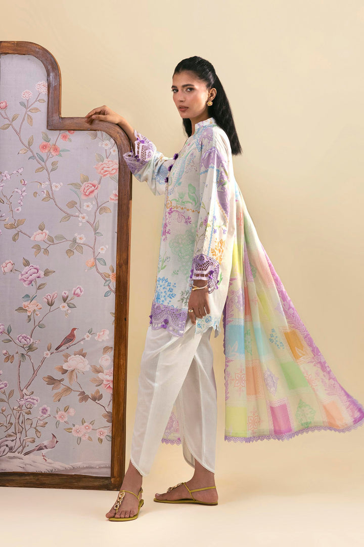 Sana Safinaz Embroidered 3 Piece Lawn Suit Unstitched White