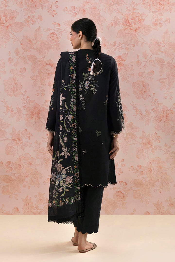 Sana Safinaz Embroidered 3 Piece Lawn Suit Unstitched Black