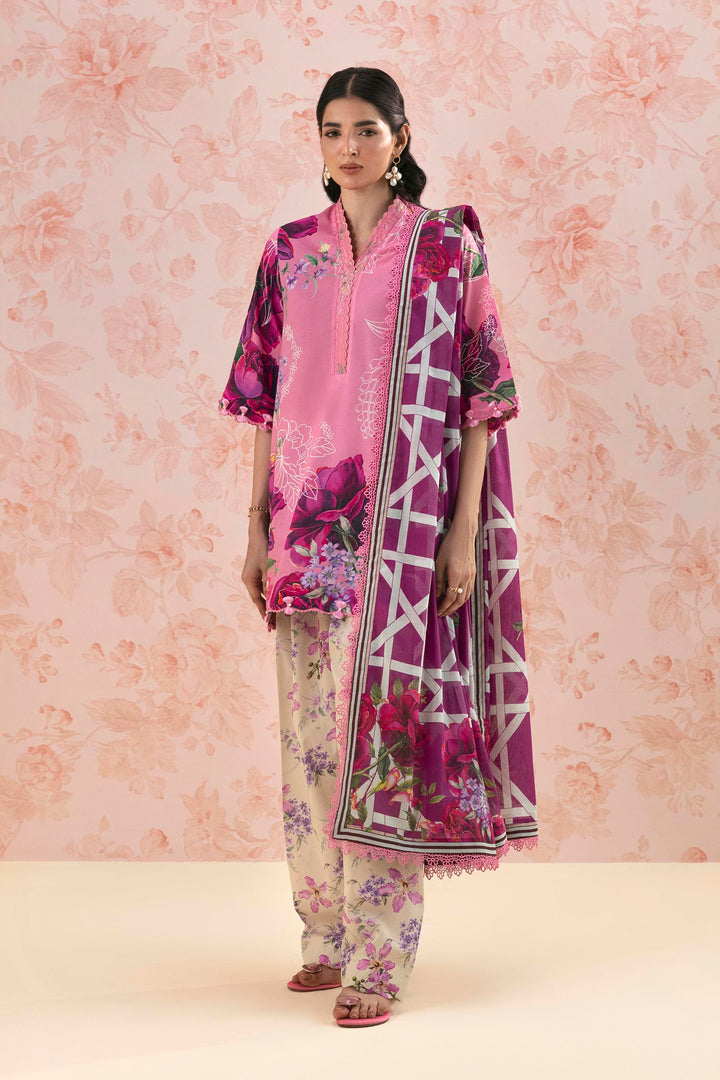Sana Safinaz Embroidered 3 Piece Lawn Suit Unstitched Pink