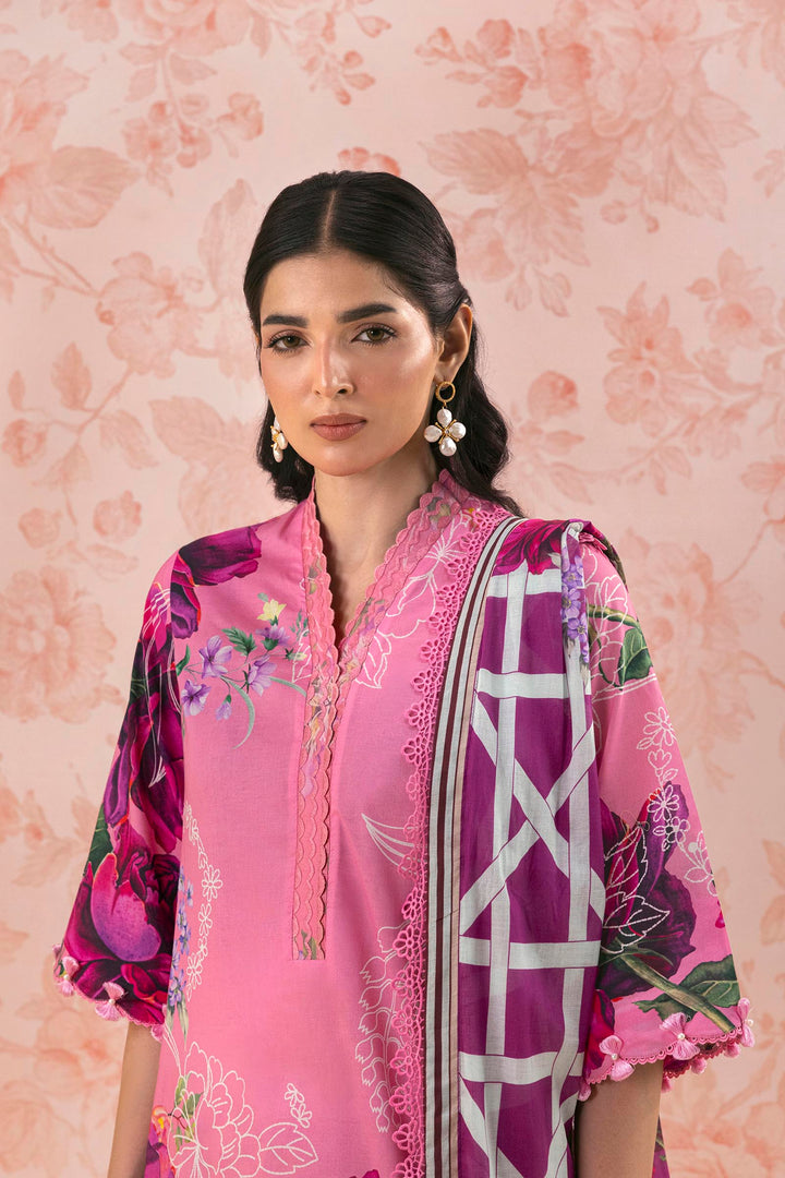 Sana Safinaz Embroidered 3 Piece Lawn Suit Unstitched Pink